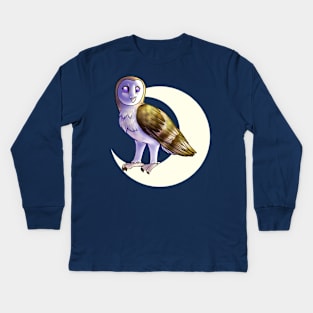 Lunar Barn Owl Kids Long Sleeve T-Shirt